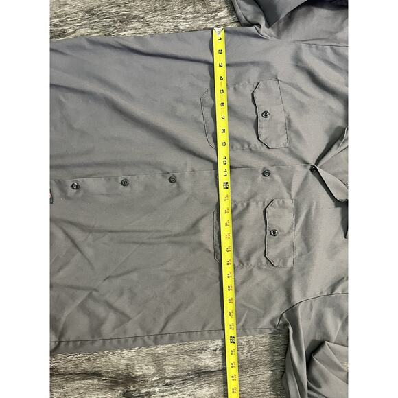 Dickies Flex Men’s Large Gray Long Sleeve Work Shirt Button Front Utility Top - Picture 5 of 7